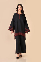 Black with Maroon Co ord set