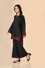 Black with Maroon Co ord set