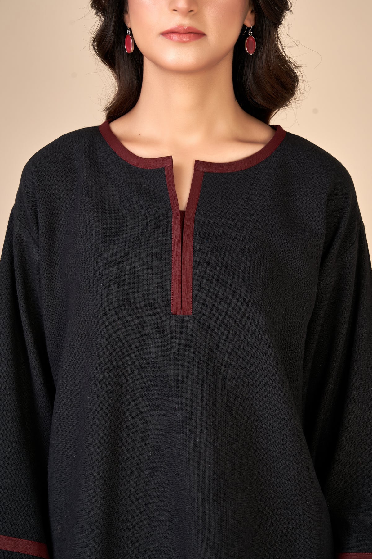 Black with Maroon Co ord set