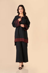 Black with Maroon Co ord set